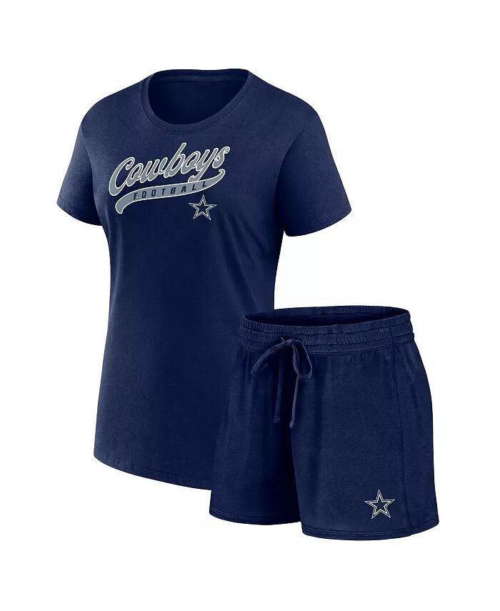 

Женская темно-синяя футболка Dallas Cowboys Start to Finish, комплект из шорт и футболок Fanatics