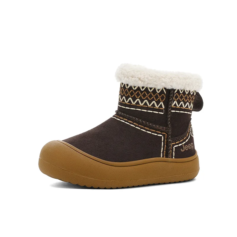 Детские хлопковые кроссовки Jeep, Tea Brown Brown[Fleece-Lined-Warm and Insulated] — фото 4
