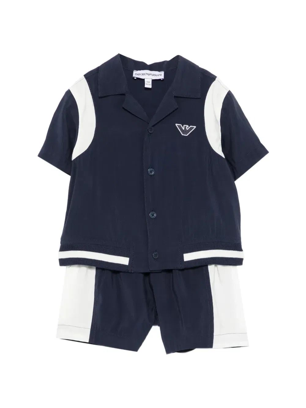 Комплект из футболки и шорт с вышитым логотипом Emporio Armani Kids, синий