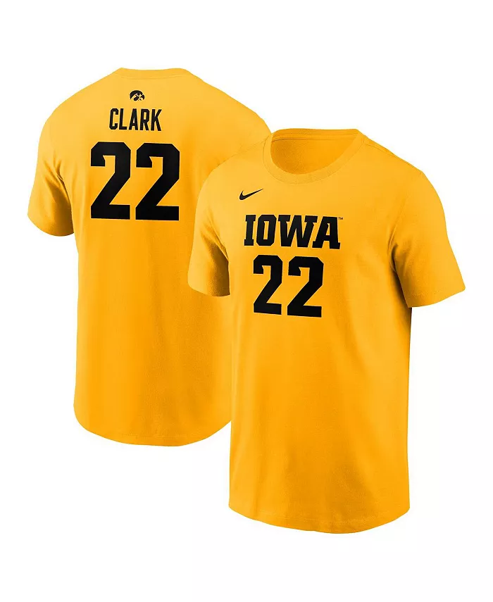 

Мужская и женская футболка с именем и номером Caitlin Clark Gold Iowa Hawkeyes ушедшего игрока Nike