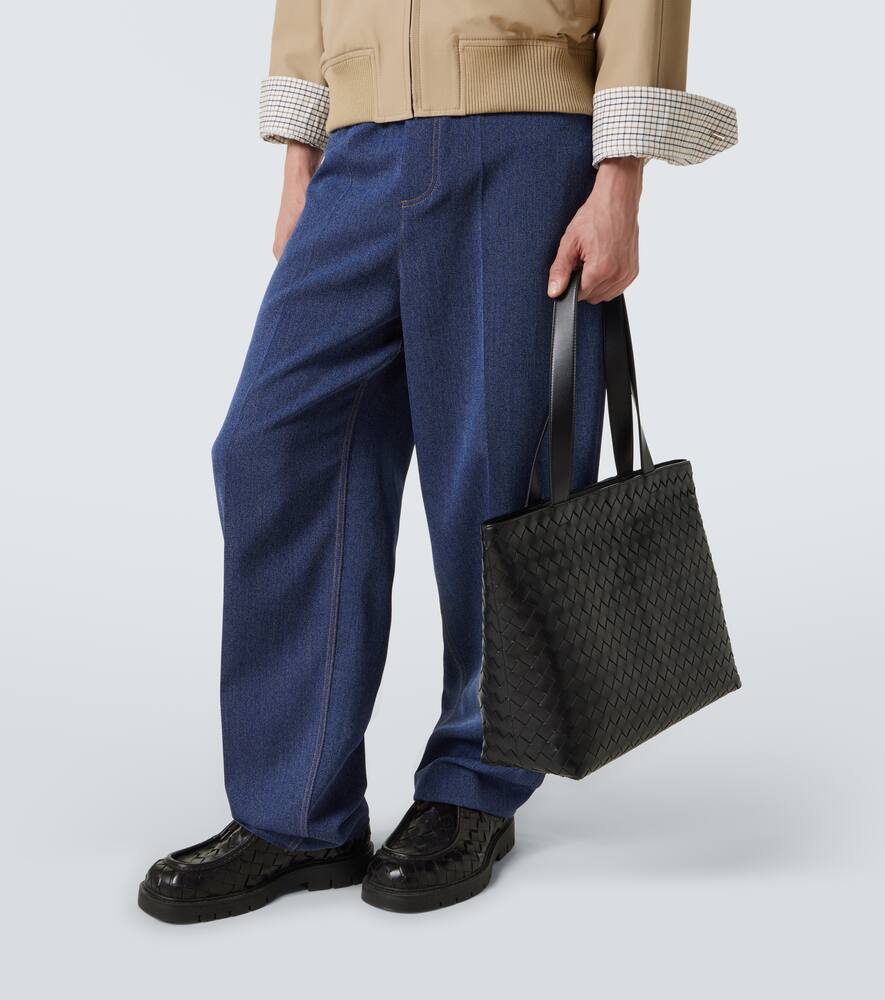 Сумка-тоут Intrecciato из кожи небольшого размера Bottega Veneta, Black — фото 2