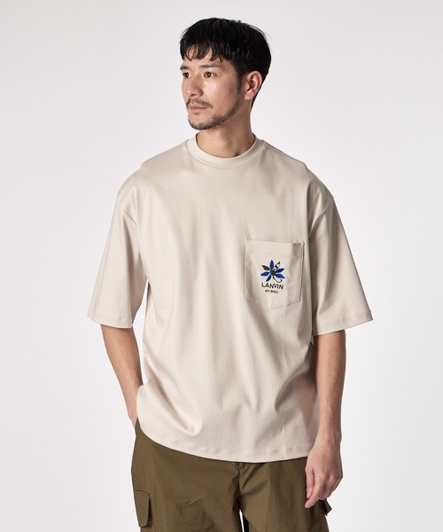 

Футболка с карманом, принт "Маргарита" LANVIN en Bleu, бежевый