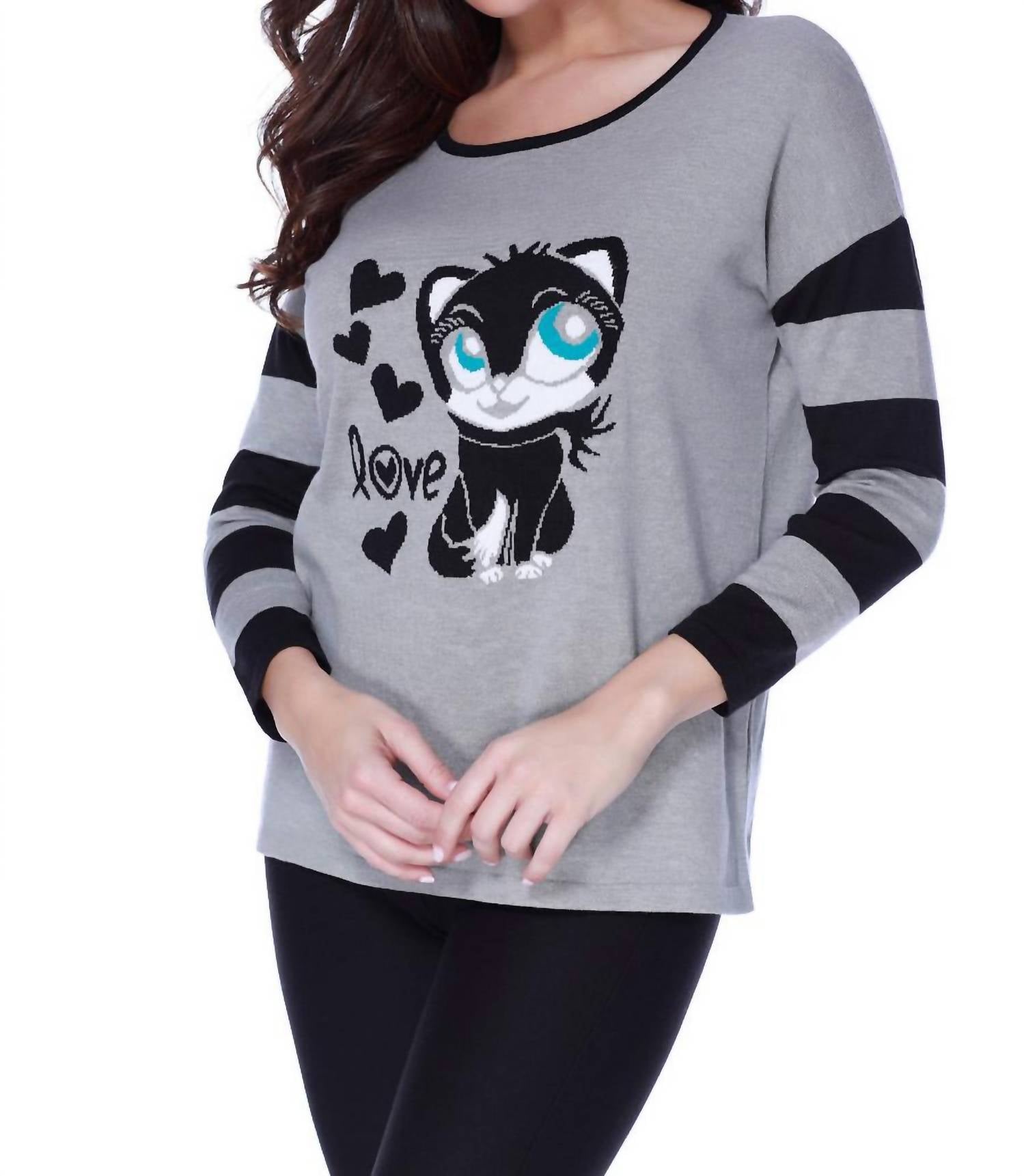 

Пуловер Kitty Love в сером цвете Multi ANGEL