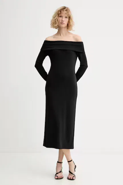 Платье из эластичного полиэстера Calvin Klein, черный