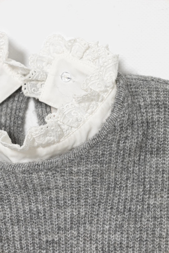 Детский свитер из смесовой шерсти Guess, серый — фото 3