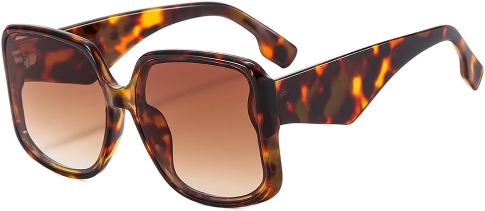 

Солнцезащитные очки UV400 с большой оправой, леопардовым принтом и градиентной расцветкой, для женщин и мужчин, для бега и занятий спортом на открытом воздухе UYPTK, Leopard