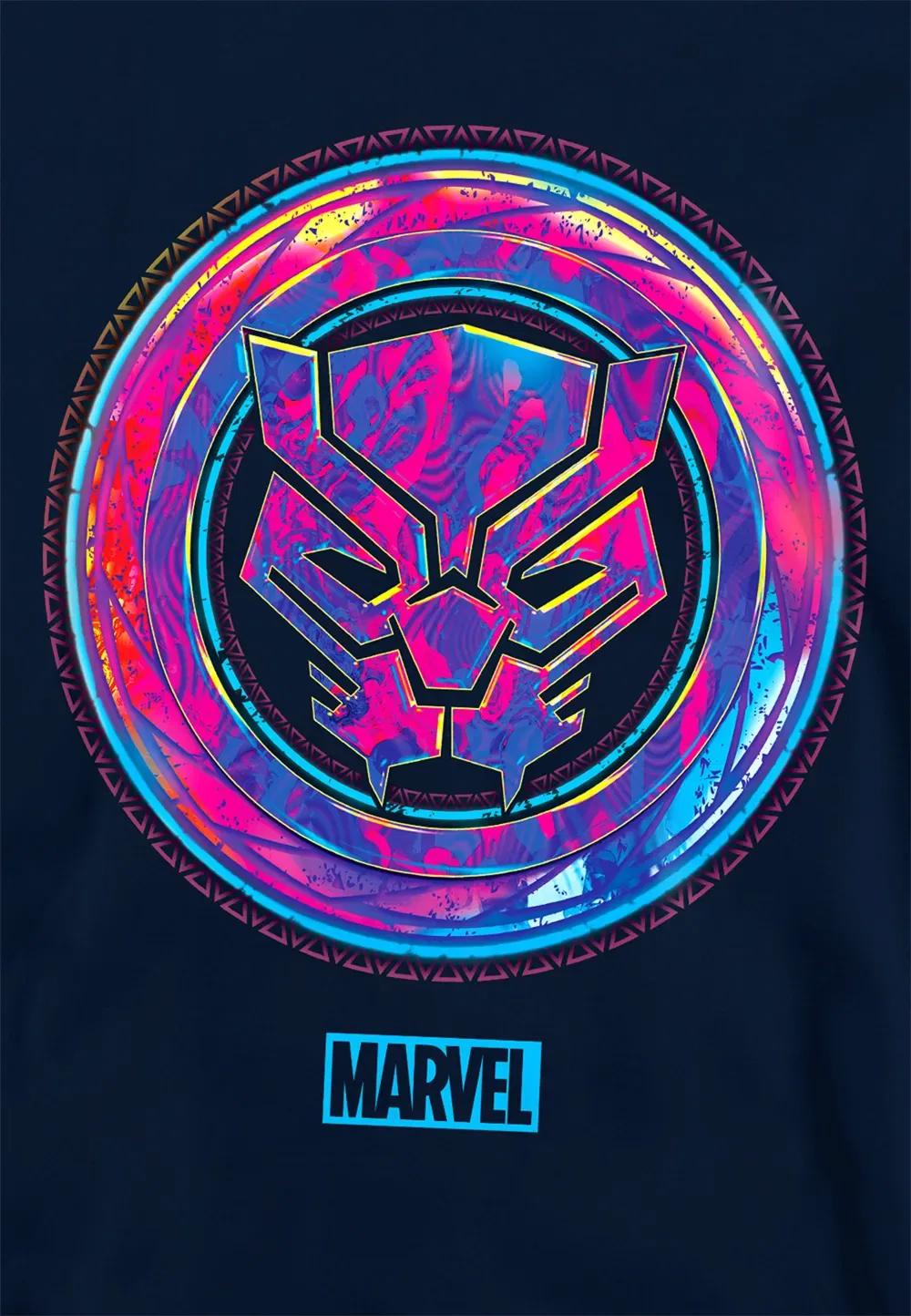 Детская худи Marvel Black Panther Cyber Panther, темно-синий, темно-синий — фото 2