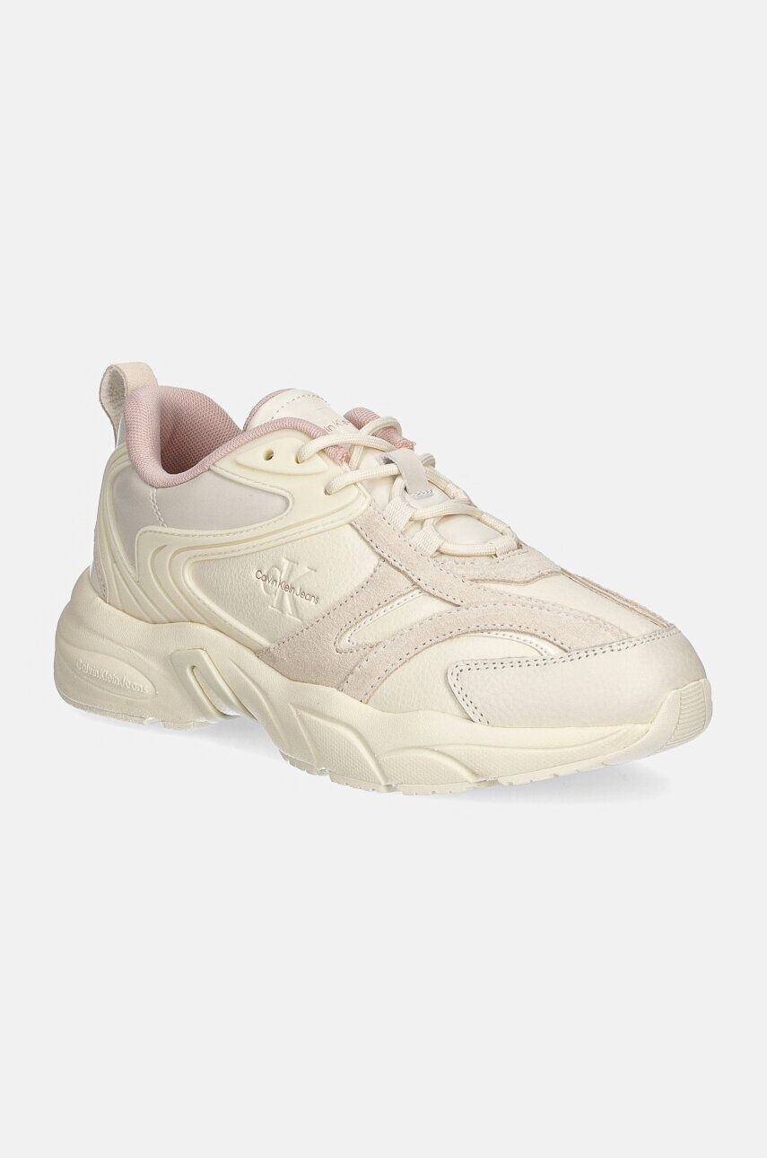 

Кроссовки Calvin Klein Jeans RETRO TENNIS LOW LACE ML MIX, бежевый