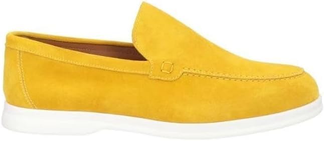 

Мужские замшевые лоферы-мокасины без шнурков для лета, легкие и дышащие, плоские повседневные туфли, прогулок и оксфорды Eimeinuosy, желтый