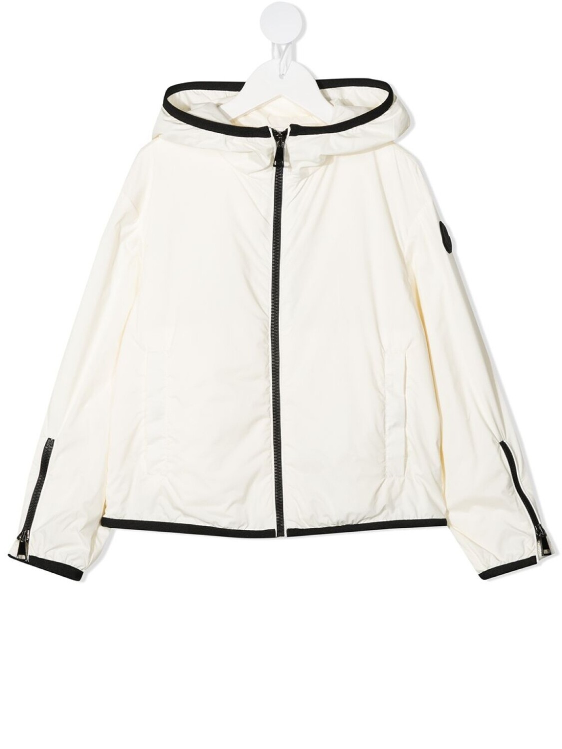 

Куртка с капюшоном и нашивкой-логотипом Moncler Enfant, белый