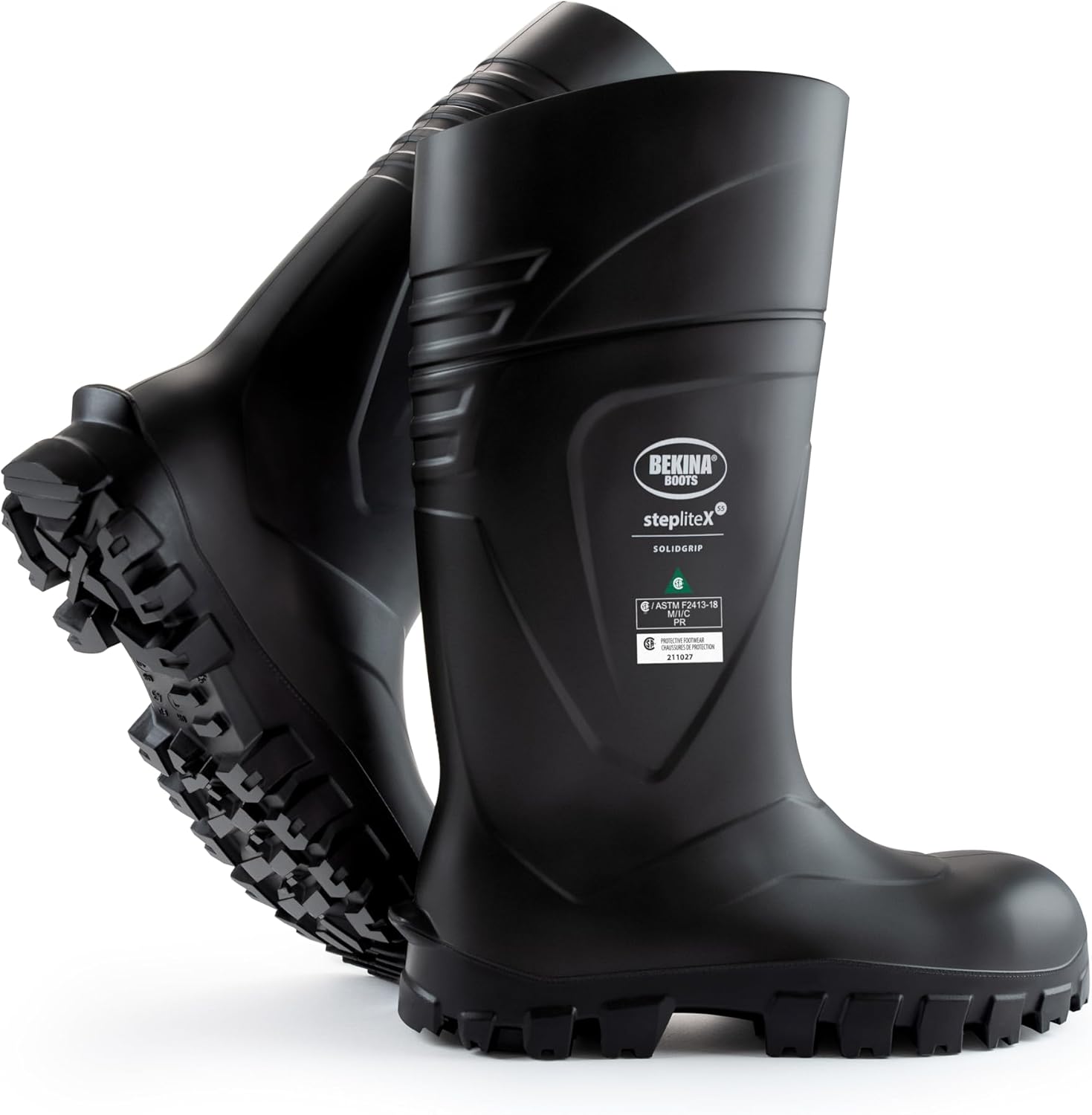 

Ботинки Bekina StepliteX SolidGrip S5 с защитным носком для мужчин и женщин - легкие водонепроницаемые противоскользящие ботинки с композитным носком, черный