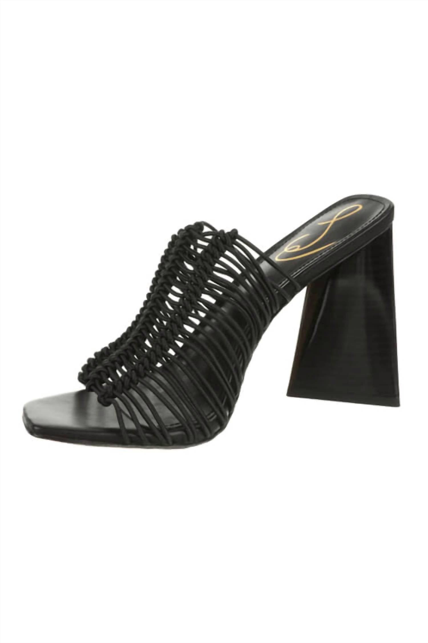 Женские мюли Laurette на квадратном каблуке с черным шнуром Sam Edelman — фото 2