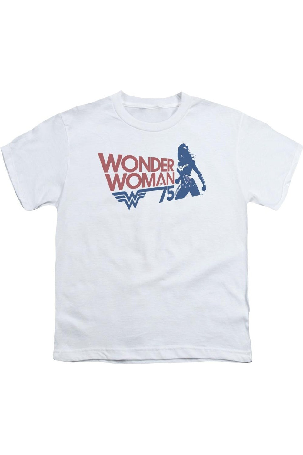 

Футболка с силуэтом Wonder Woman WW75 для детей с короткими рукавами Gildan, белый