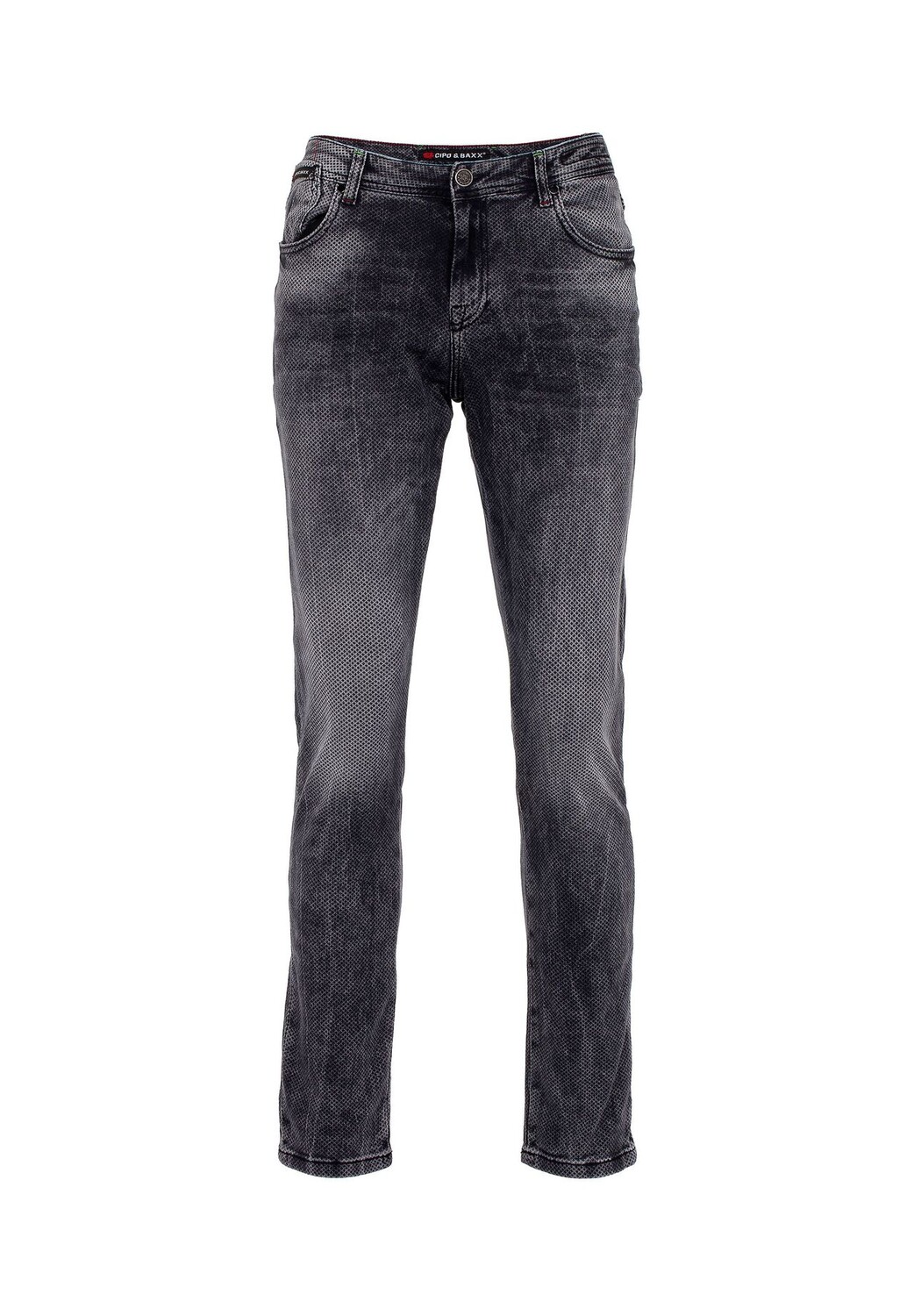 

Джинсы прямого кроя с сетчатым узором CIPO & BAXX, черный
