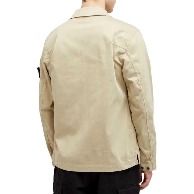 Куртка-рубашка Stone Island Brushed Cotton Gabardine, песочный — фото 4