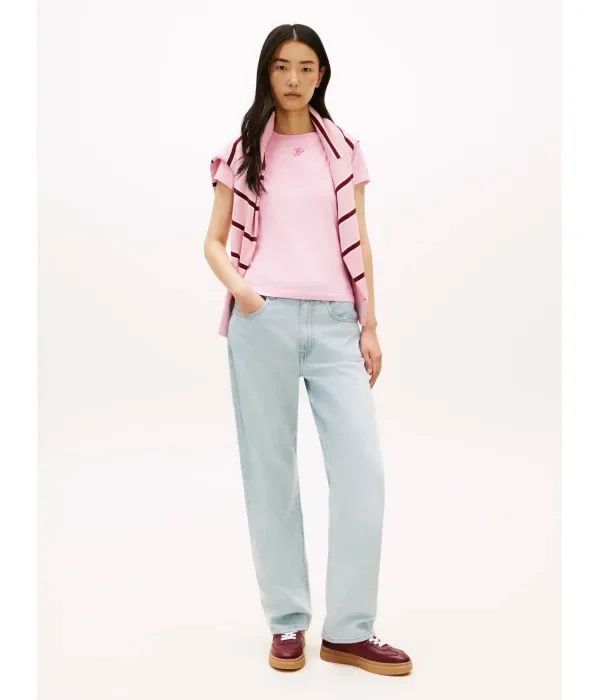 Футболка slim fit Tommy Hilfiger, розовый — фото 2