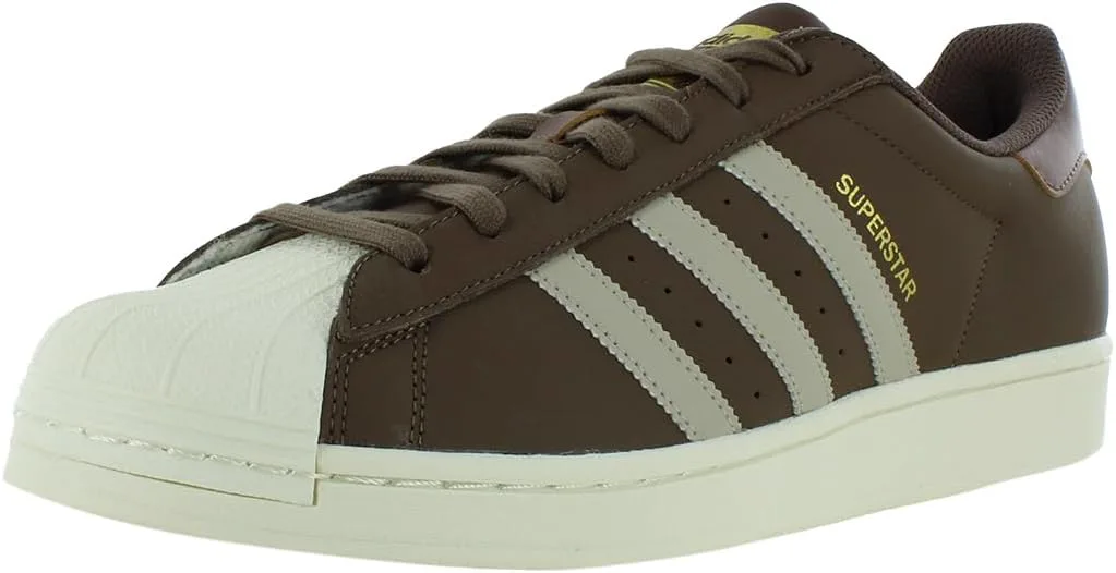 Мужские кроссовки Adidas Superstar на шнуровке, серый/металлик/коричневый