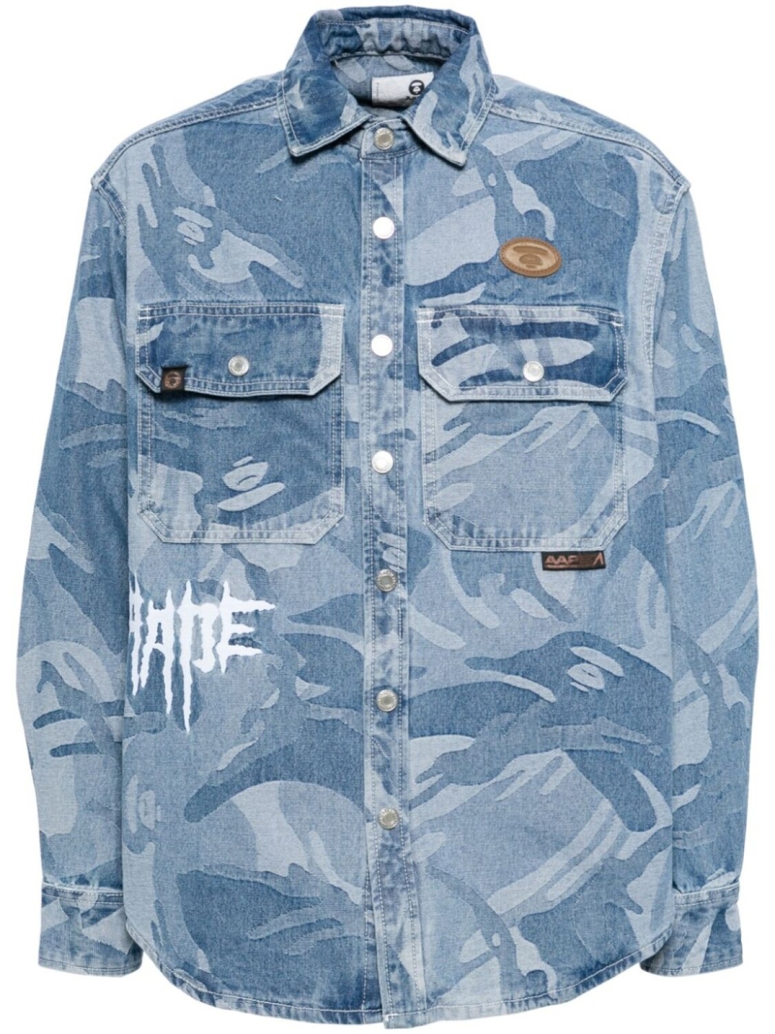 

AAPE BY *A BATHING APE рубашка с камуфляжным принтом и логотипом Moonface, синий