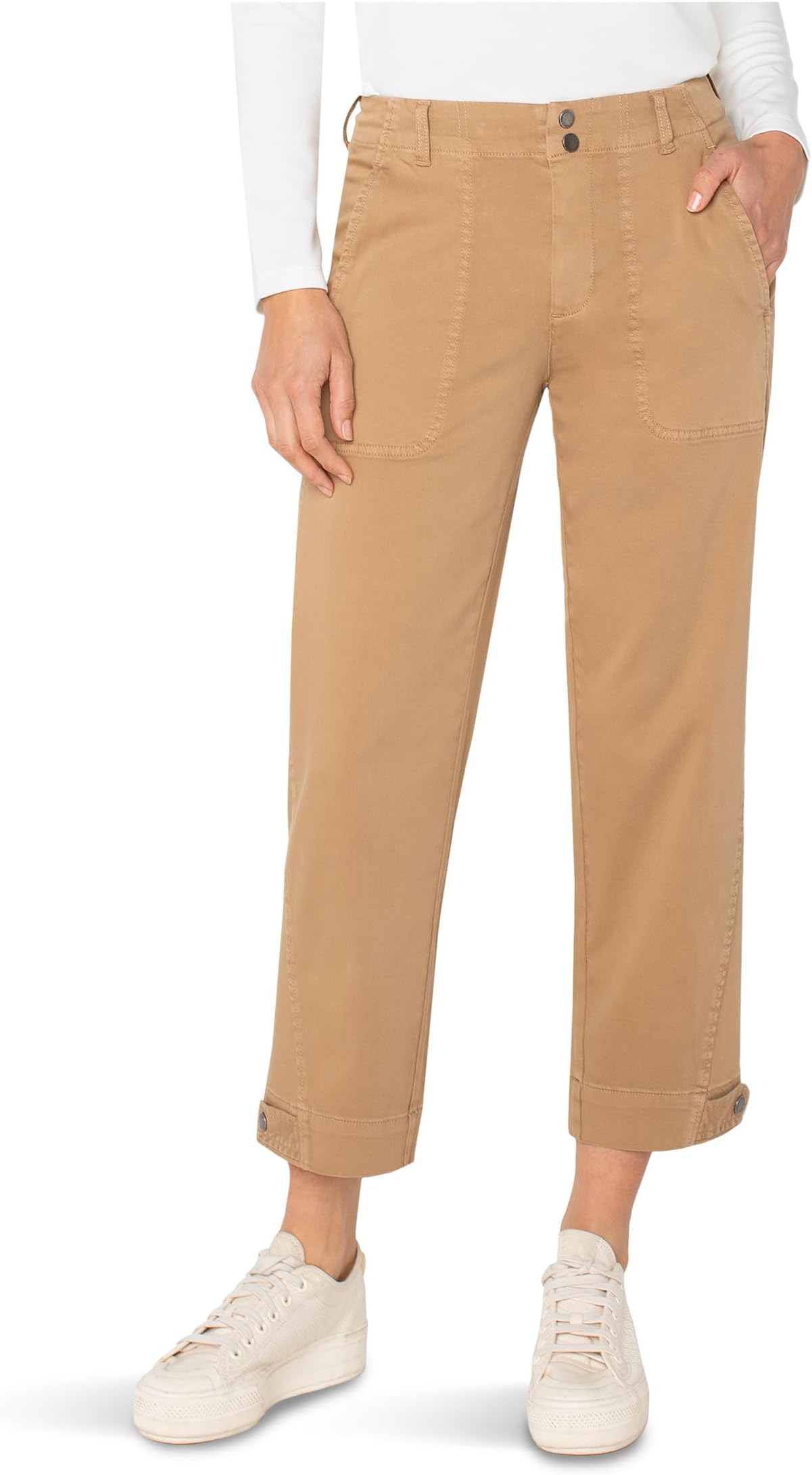 

Брюки Liverpool Los Angeles Mid-Rise Utility Crop w/ Tab Hem Pants, цвет Desert Camel
