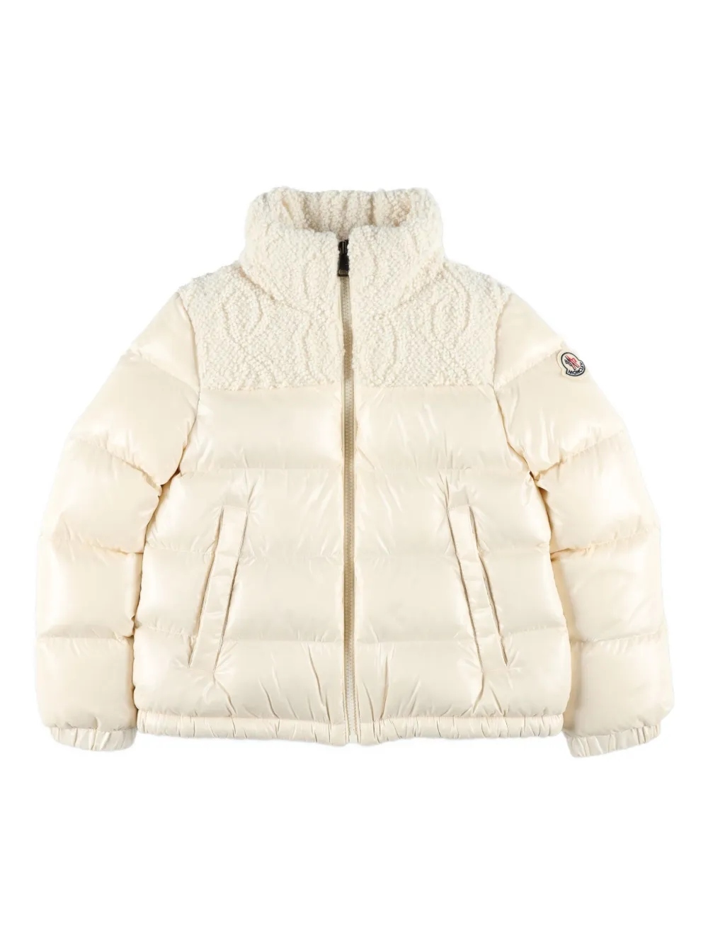 

Стёганая куртка на молнии Moncler Enfant, белый