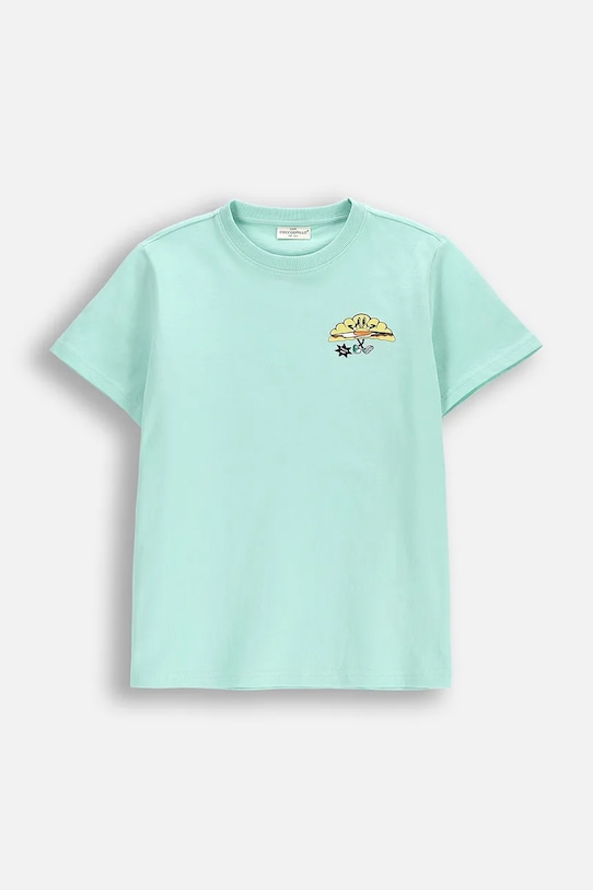 

Детская хлопковая футболка Coccodrillo, бирюзовый