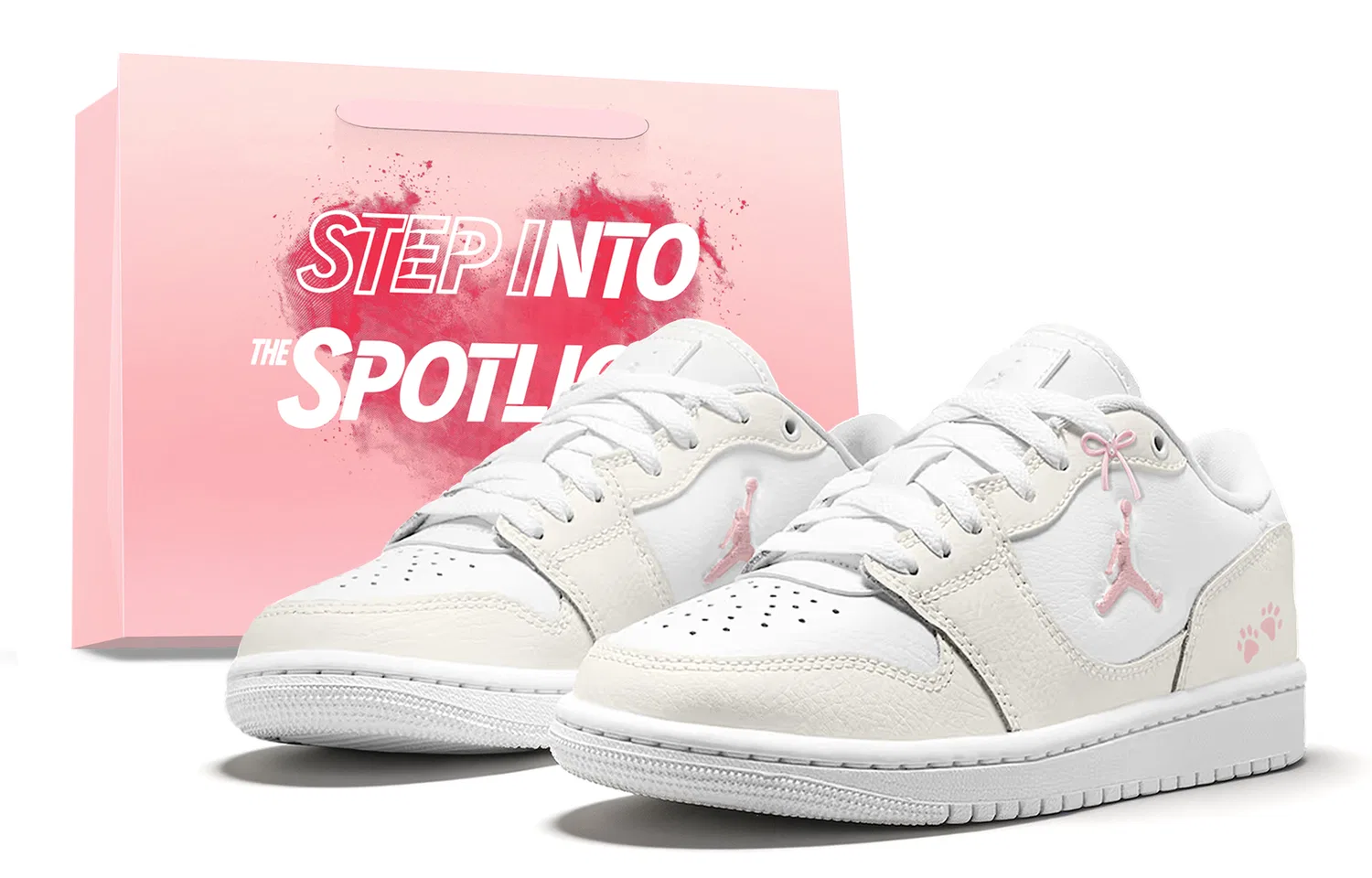 Кроссовки COURT CONNECT Cherry Blossom Milk Cake Leather, износостойкие, нескользящие, низкие Jordan, Ecru