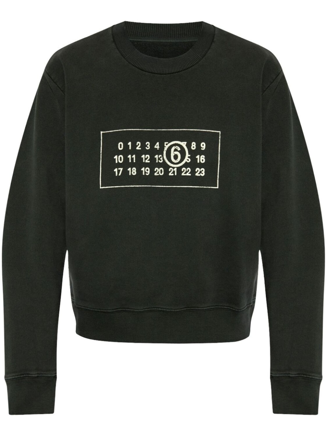 

MM6 Maison Margiela хлопковая толстовка с подписью и цифрами, черный