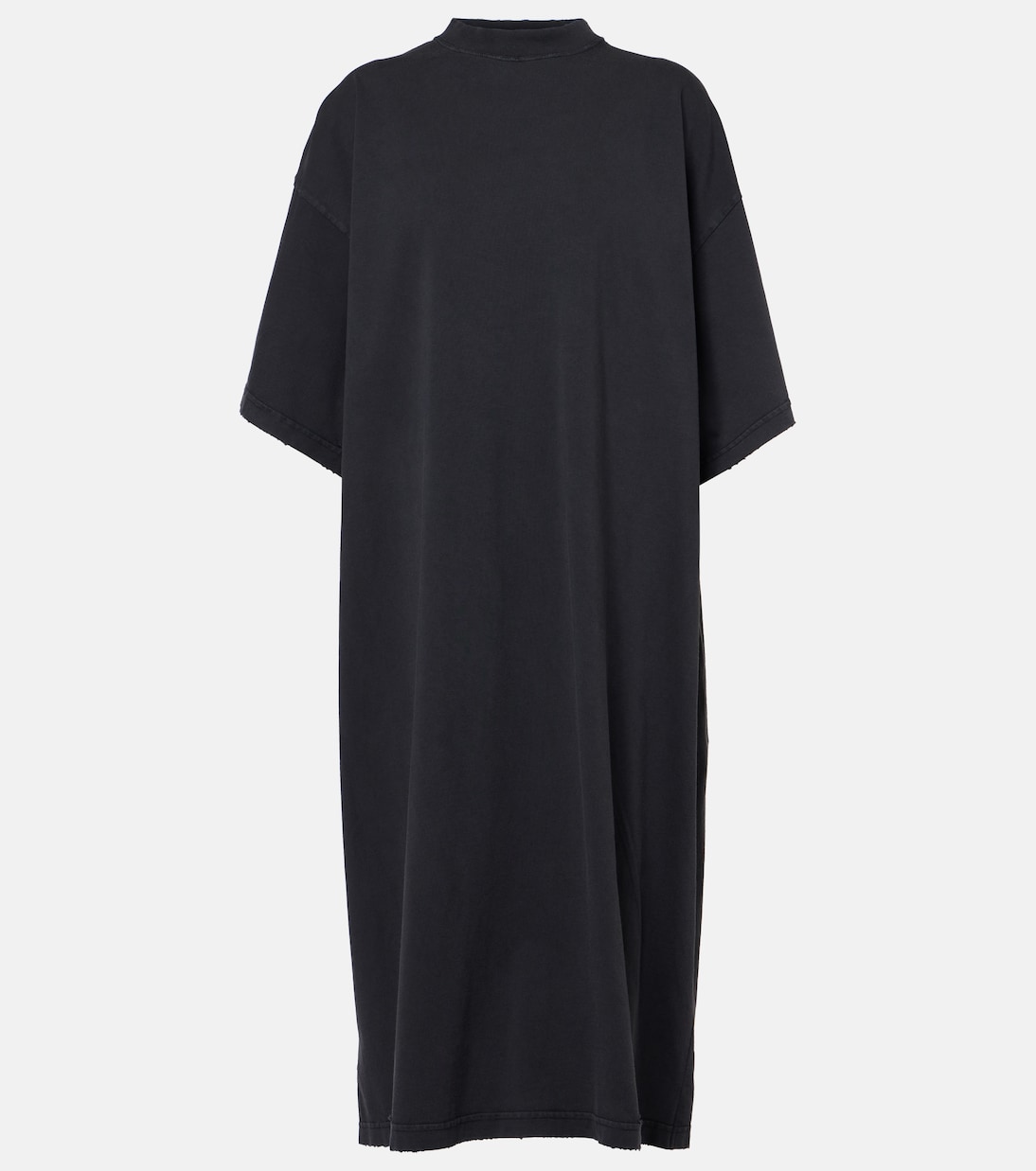 

Хлопковое миди-платье с принтом Logo Balenciaga, Faded Washed Black