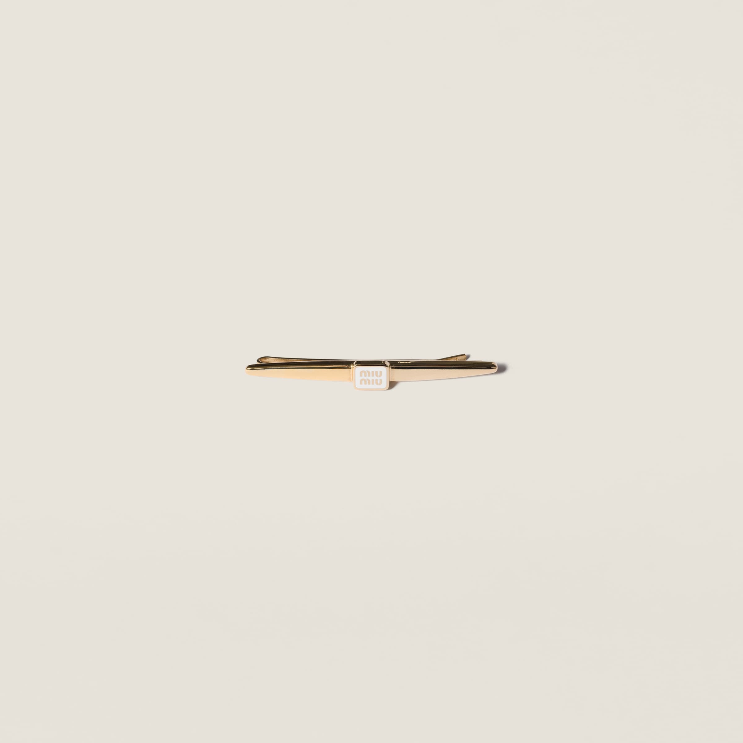 

Металлическая заколка с эмалевым покрытием MIU MIU, золотой