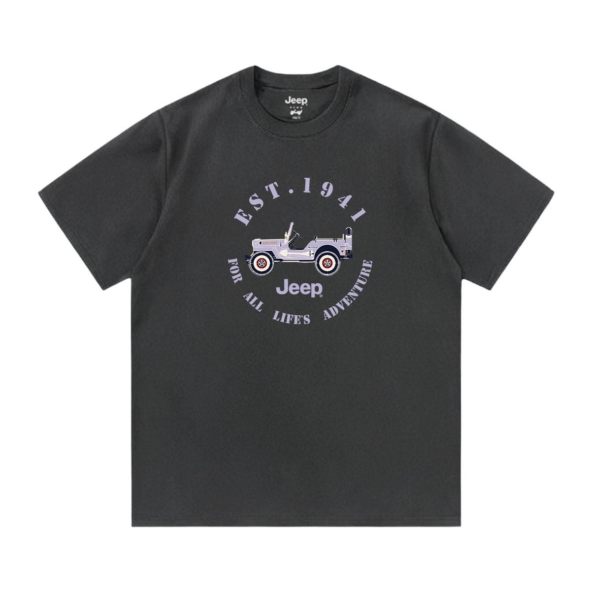 

Футболка для школьников с круглым вырезом Moderate Jeep, темно-серый