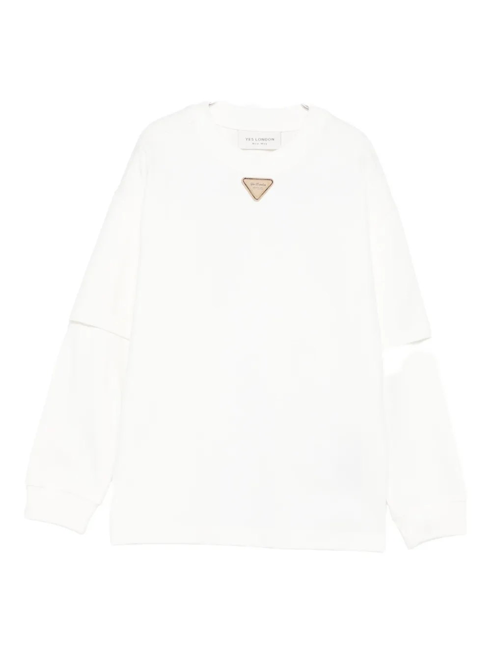 

Хлопковая футболка с длинными рукавами Yes London, белый