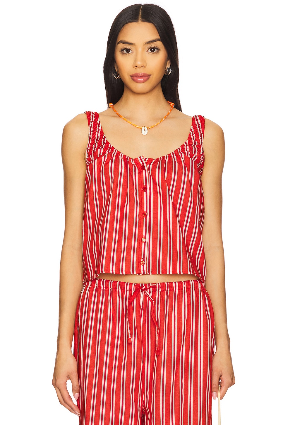 

Майка с глубоким вырезом Weworewhat, vibrant red multi
