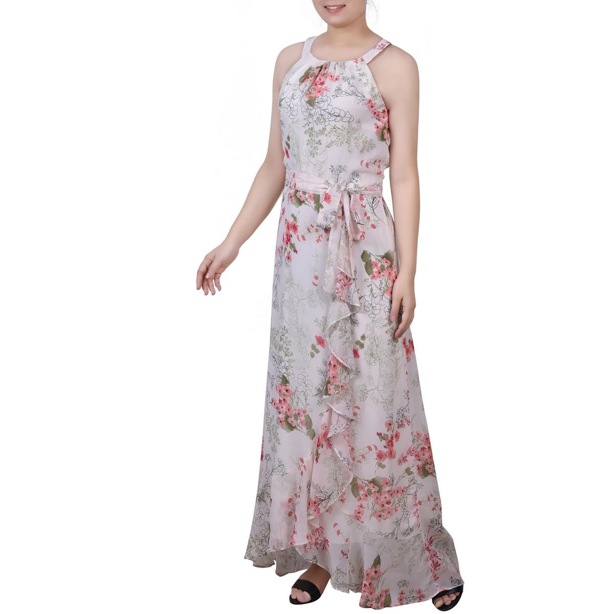 

Женское шифоновое платье макси с цветочным принтом NY Collection, цвет ivory floral