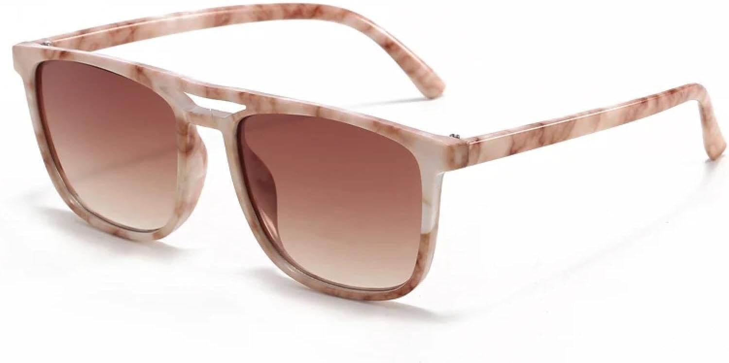 

Солнцезащитные очки с защитой от УФ-излучения UV400 | Овальная форма с двойной перемычкой, увеличенный размер | Для женщин и мужчин, для занятий спортом на открытом воздухе и вождения DSVIGF, Light Marble Pattern