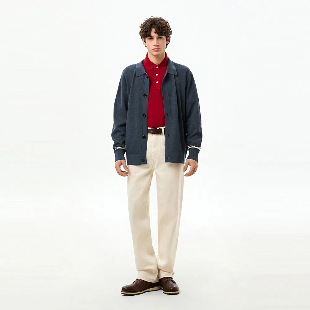 Мужской лёгкий кардиган с воротником тёмно-синий от Tommy Hilfiger — фото 2