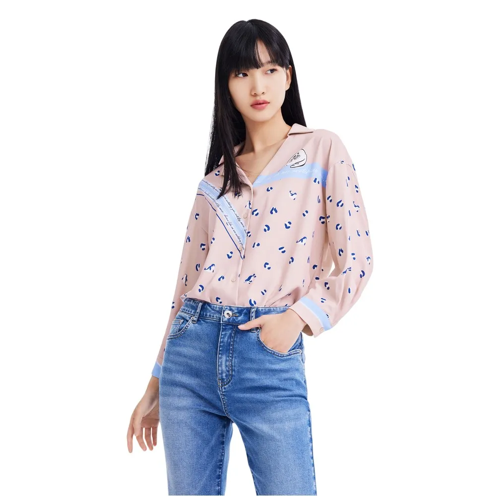 

Рубашка с длинным рукавом Lily Asymmetric Niche, розовый