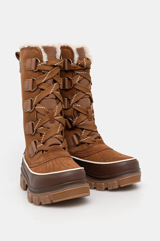 Зимние ботинки женские Sorel Torino V Tall WP из замши и кожи, коричневый — фото 4