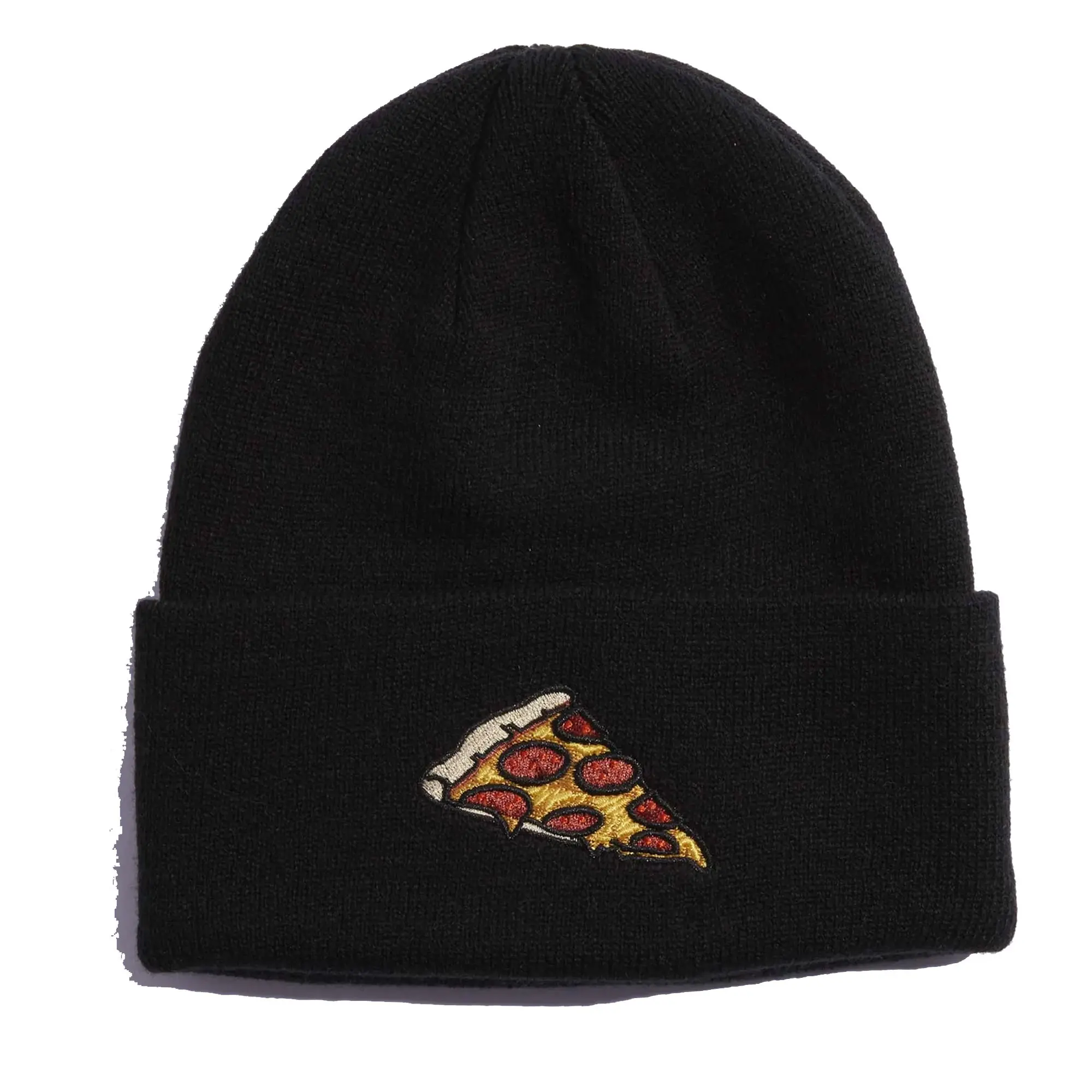 

Мужская акриловая шапка-бини с нашивкой Crave Food and Drink. Coal, Black/Pizza