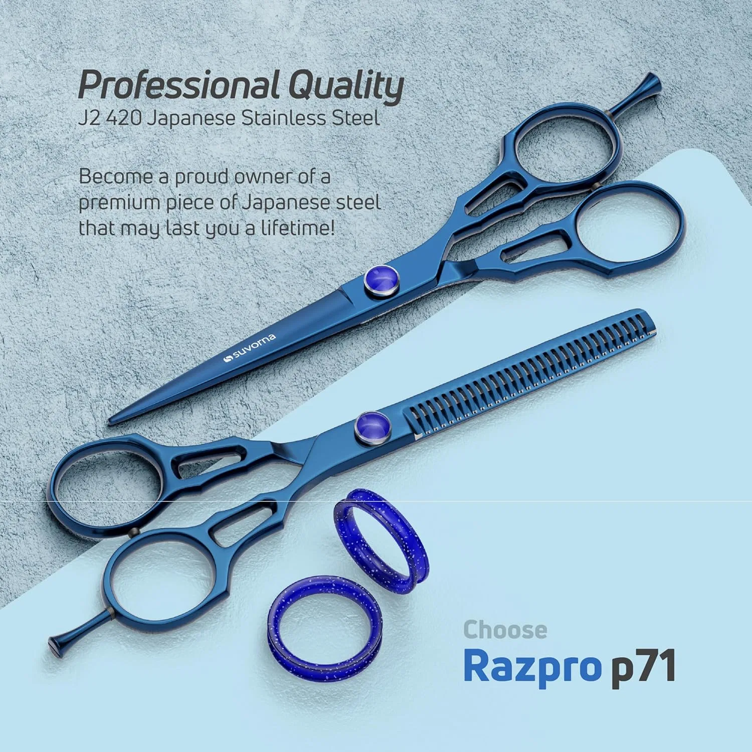 Набор профессиональных парикмахерских ножниц «Razpro P55» от Suvorna, 14 см Suvorna — фото 3
