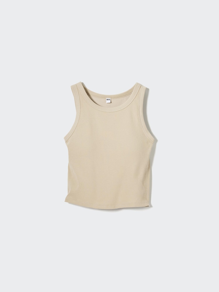 

Майка с чашечками в рубчик Uniqlo, цвет 31 бежевый