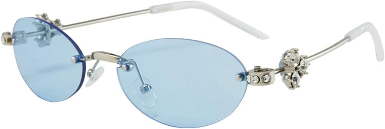 

Солнцезащитные очки Willochra Bling с овальными стразами для женщин, модные многоугольные солнцезащитные очки в стиле Y2k с бриллиантами, защита от ультрафиолета UV400, металлические очки, C3