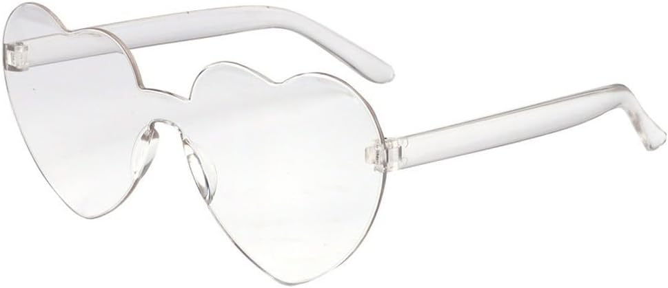 

Женские солнцезащитные очки из поликарбоната в форме сердца с тонировкой для вечеринок, винтажные солнцезащитные очки без оправы с поляризацией для девочек GHVWYX, White