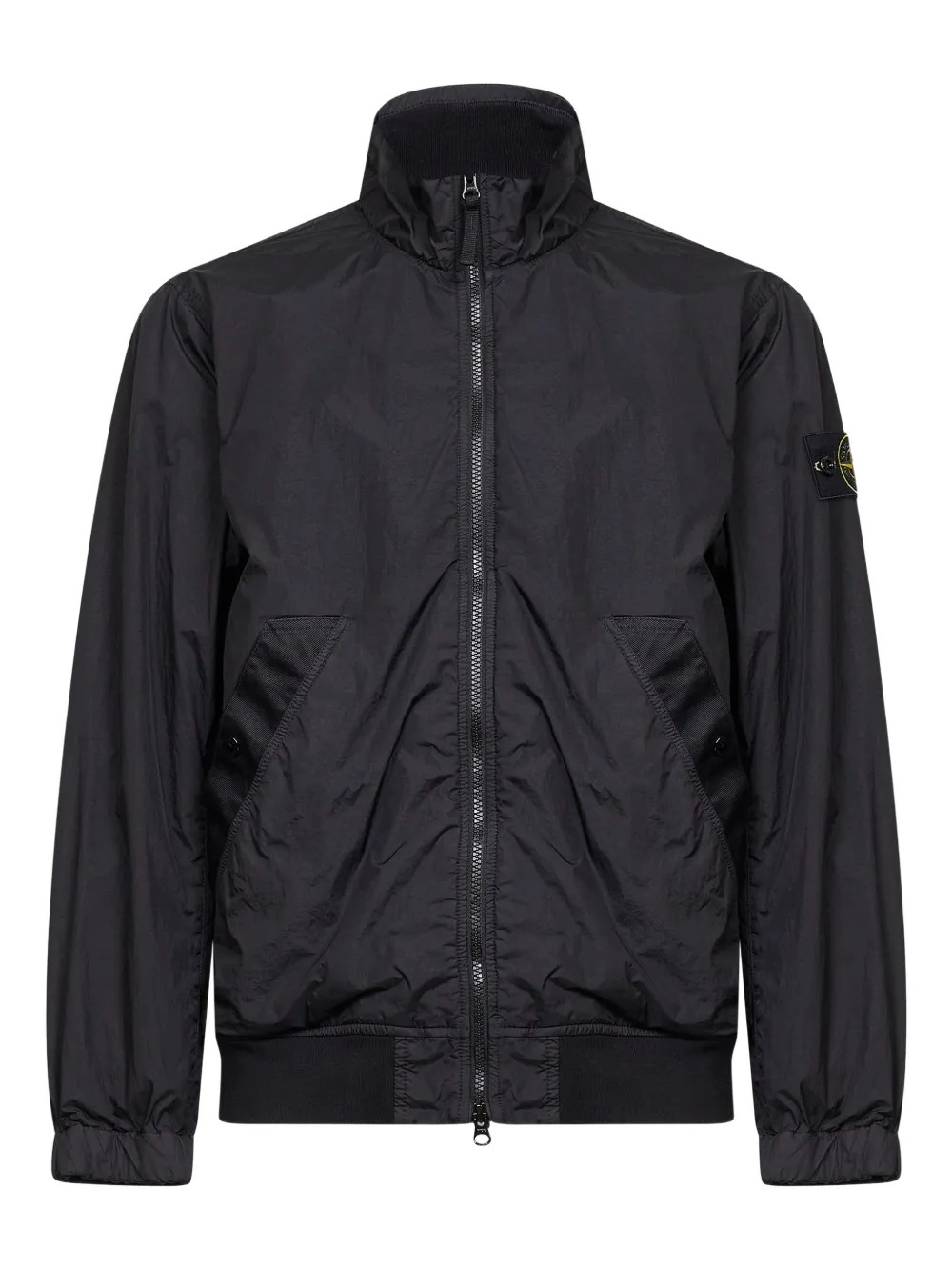 

Куртка с нашивкой и ребристыми манжетами Stone Island, черный