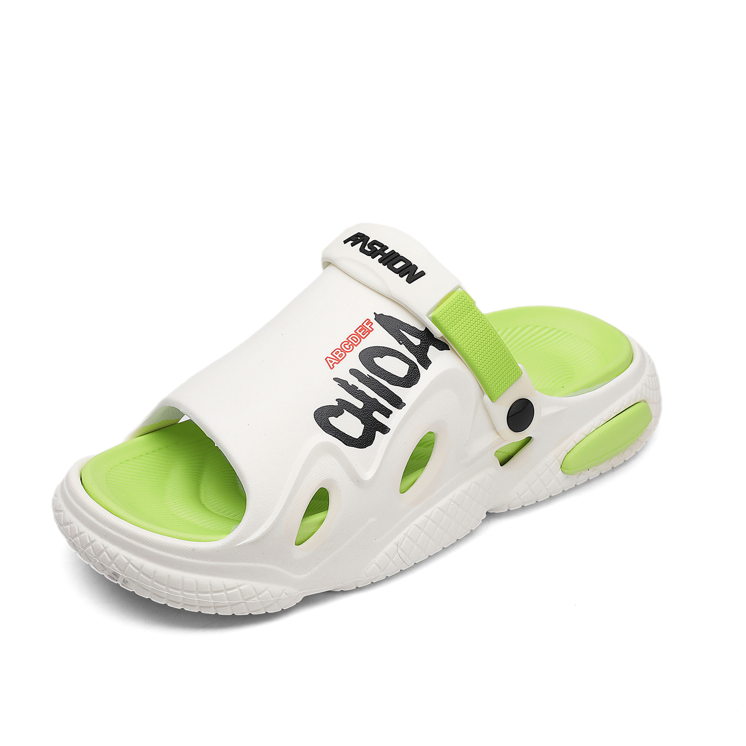 CariteSport EVA нескользящие шлепанцы унисекс бело-зеленые, цвет White Green — фото 2