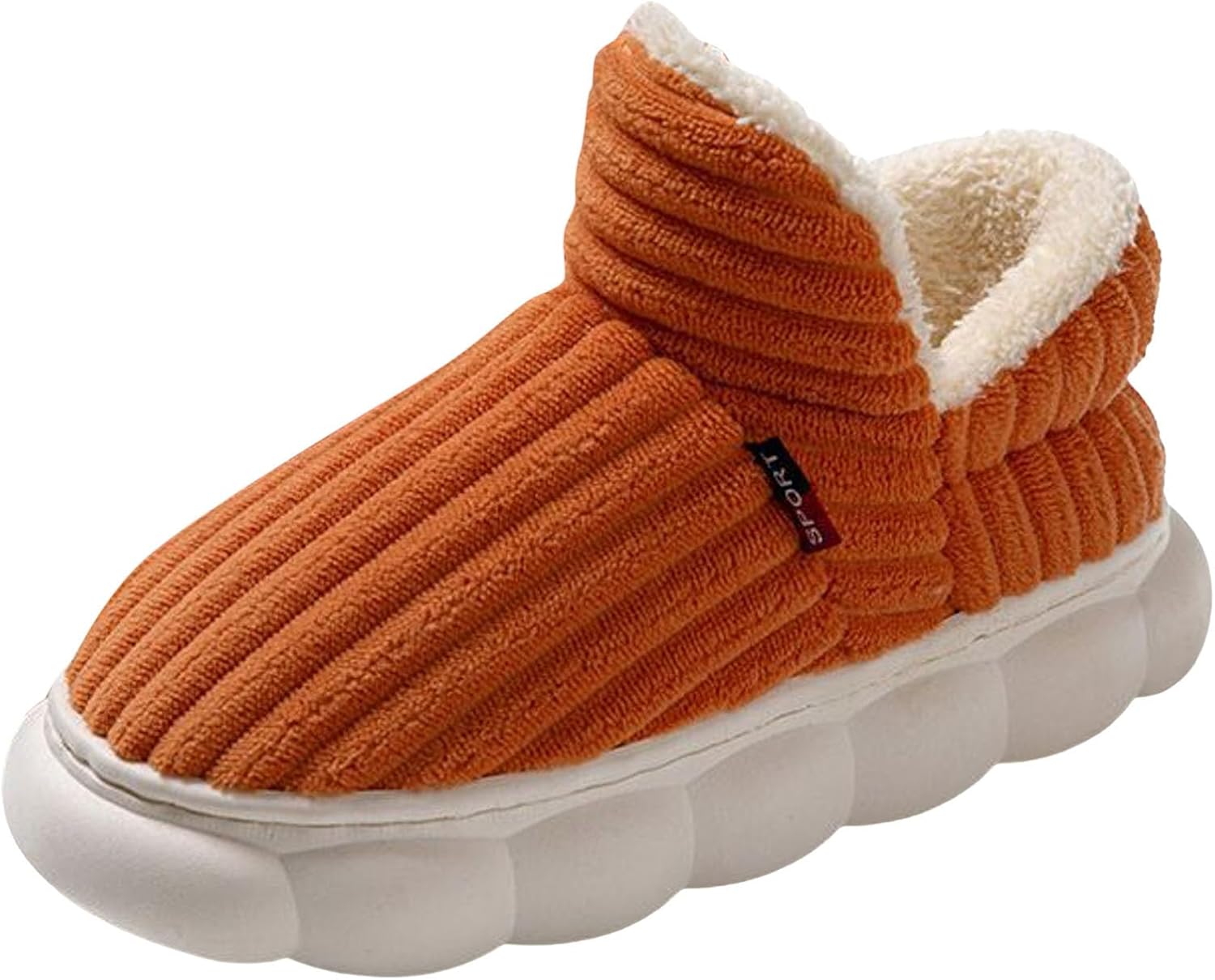 

Мужские домашние тапочки с полной пушистой отделкой для дома и улицы, с искусственным мехом, противоскользящие, мягкие зимние тапочки Generic, оранжевый