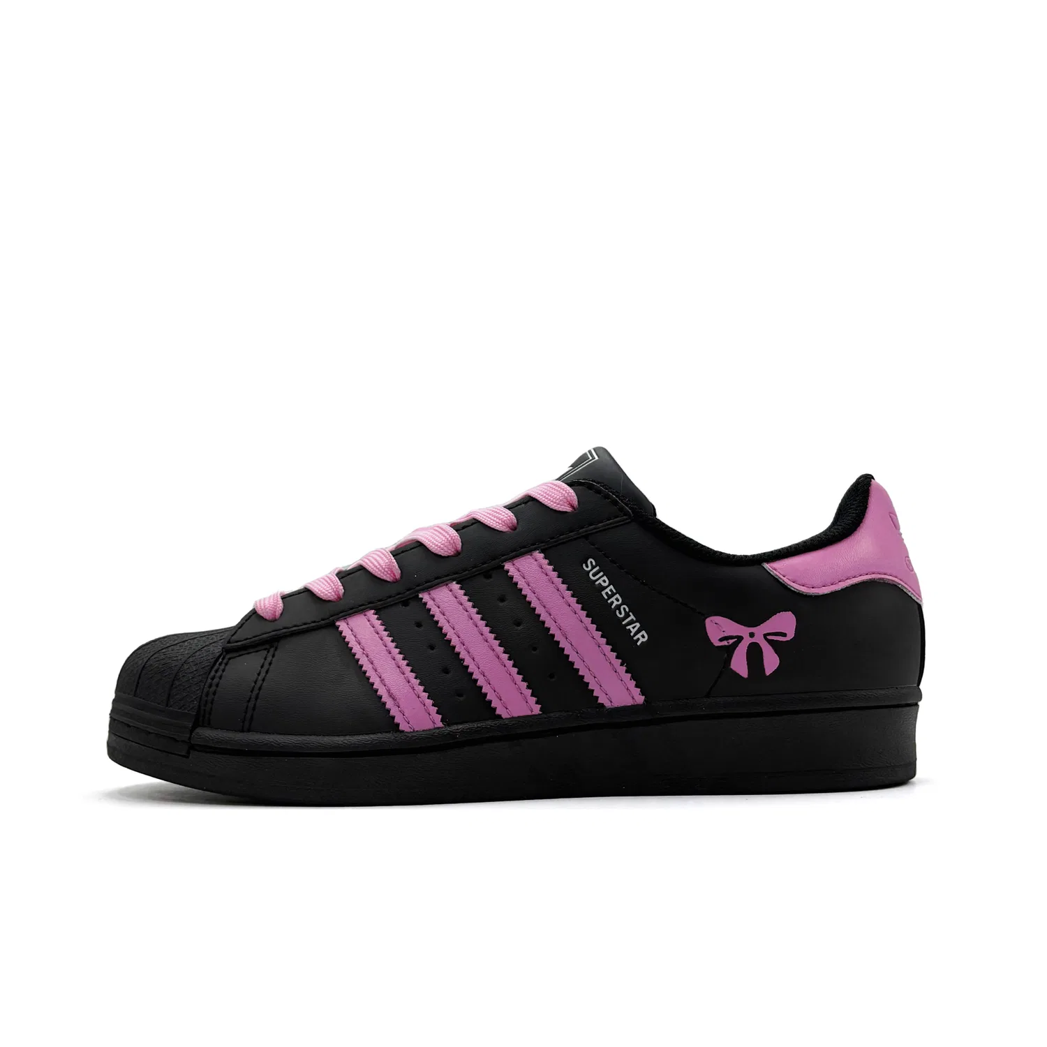 Кроссовки скейтбордические Superstar 2 Butterfly Dream Leather Low top Kids' Skateboarding Shoes Black Teenagers Adidas Originals