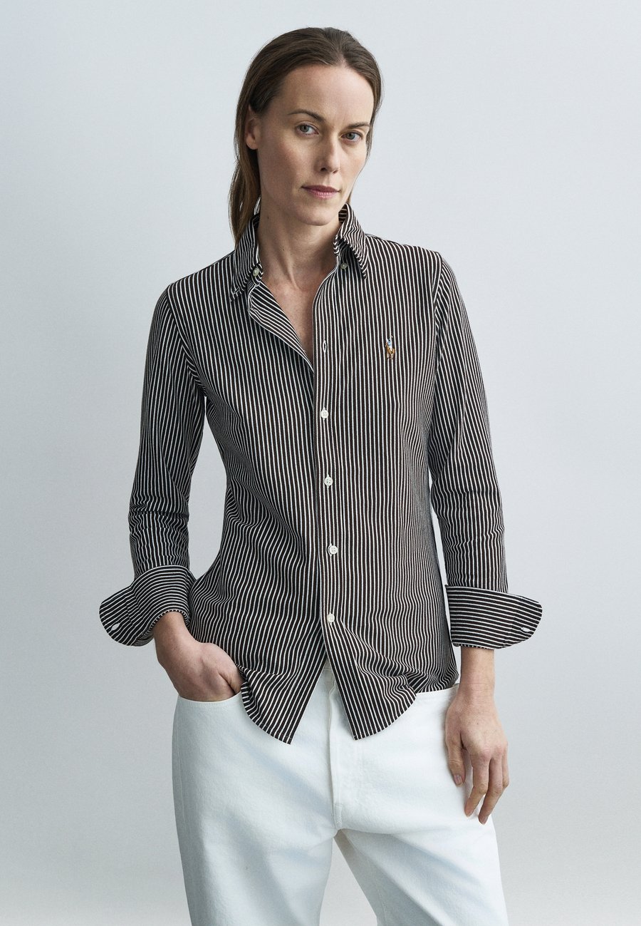 

Блуза Polo Ralph Lauren LONG SLEEVE BUTTON FRONT, Circuit Brown/White/Brown