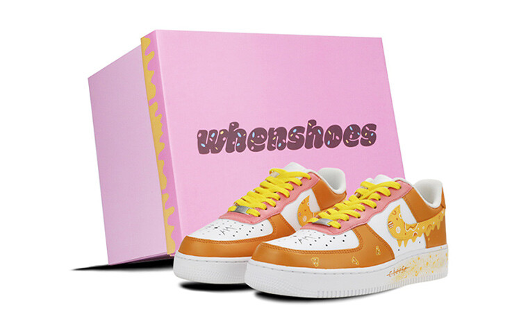 

Кроссовки Nike Air Force 1 Skateboard Shoes Women's Low-Top White Yellow/Pink