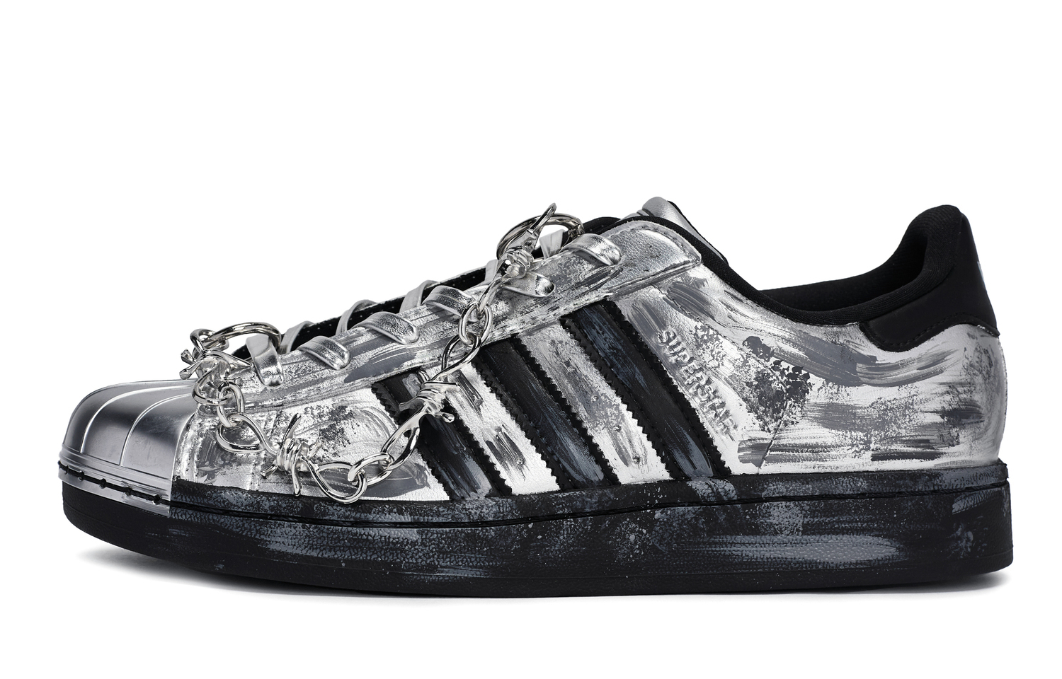 

Adidas Originals Superstar 2 811 Manufacturing, темно-серебристые низкие скейтбордные кроссовки унисекс, черный с серебристым покрытием