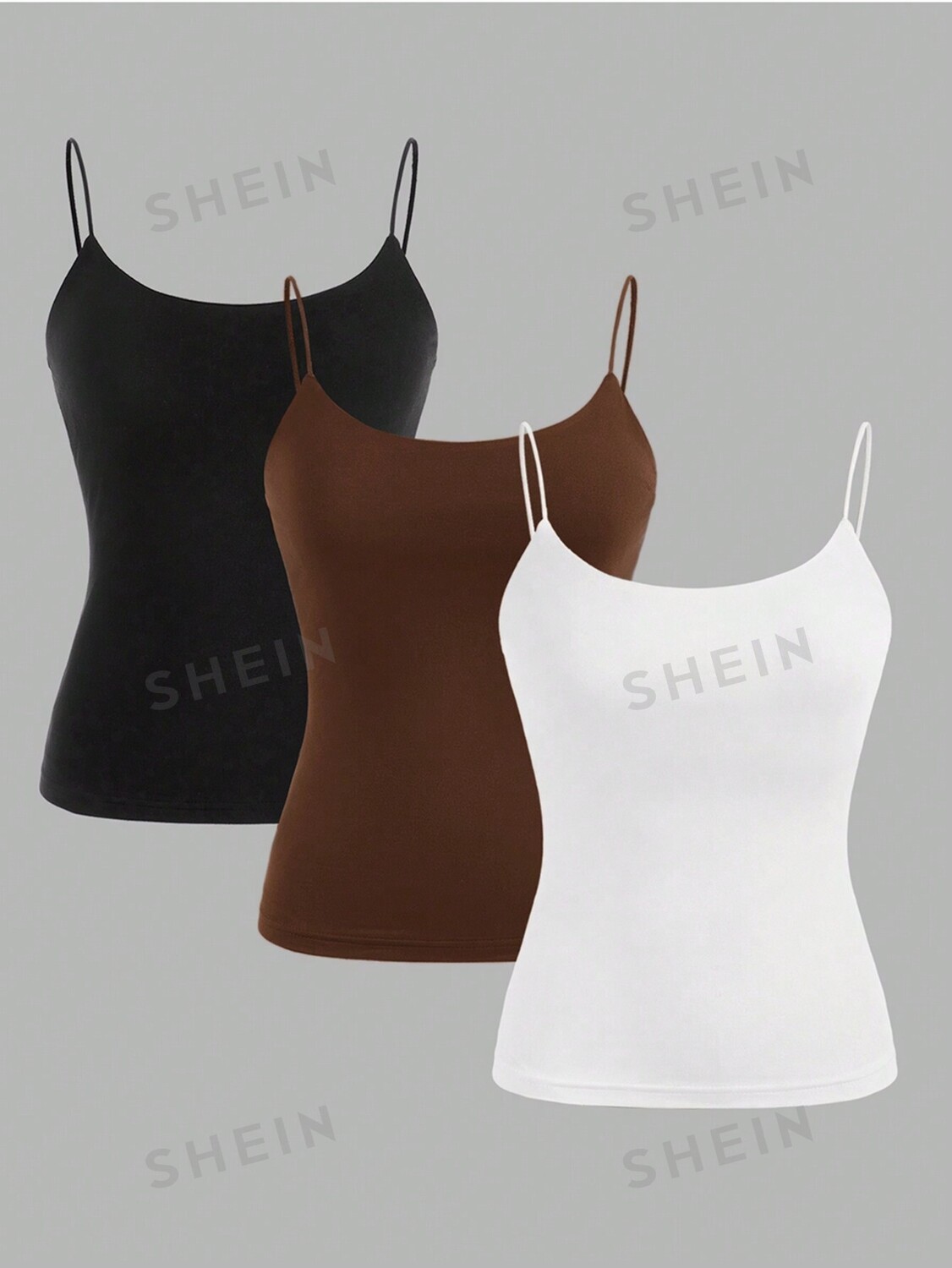 

Топ женский Shein Ezwear на бретельках, 3 штуки